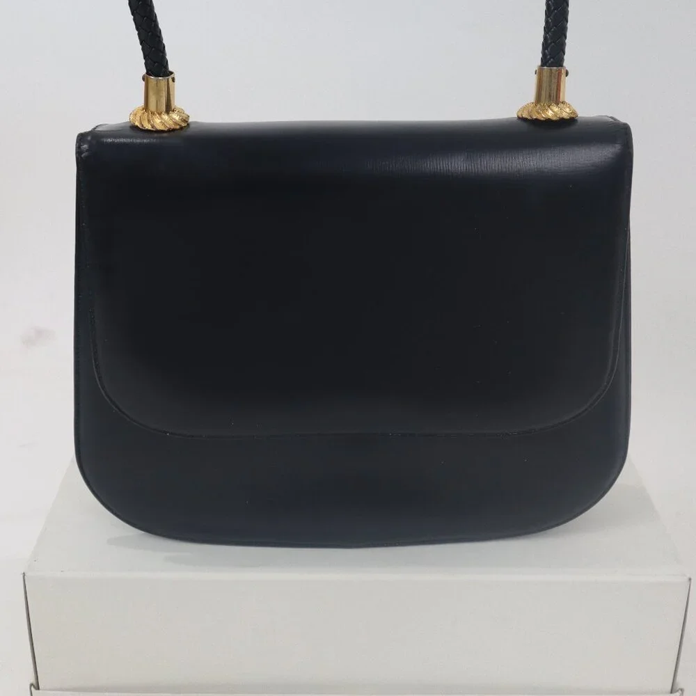 Vintage Black Large Leather Jackie O Handbag Purse Satchel Bags by Supreme EUC